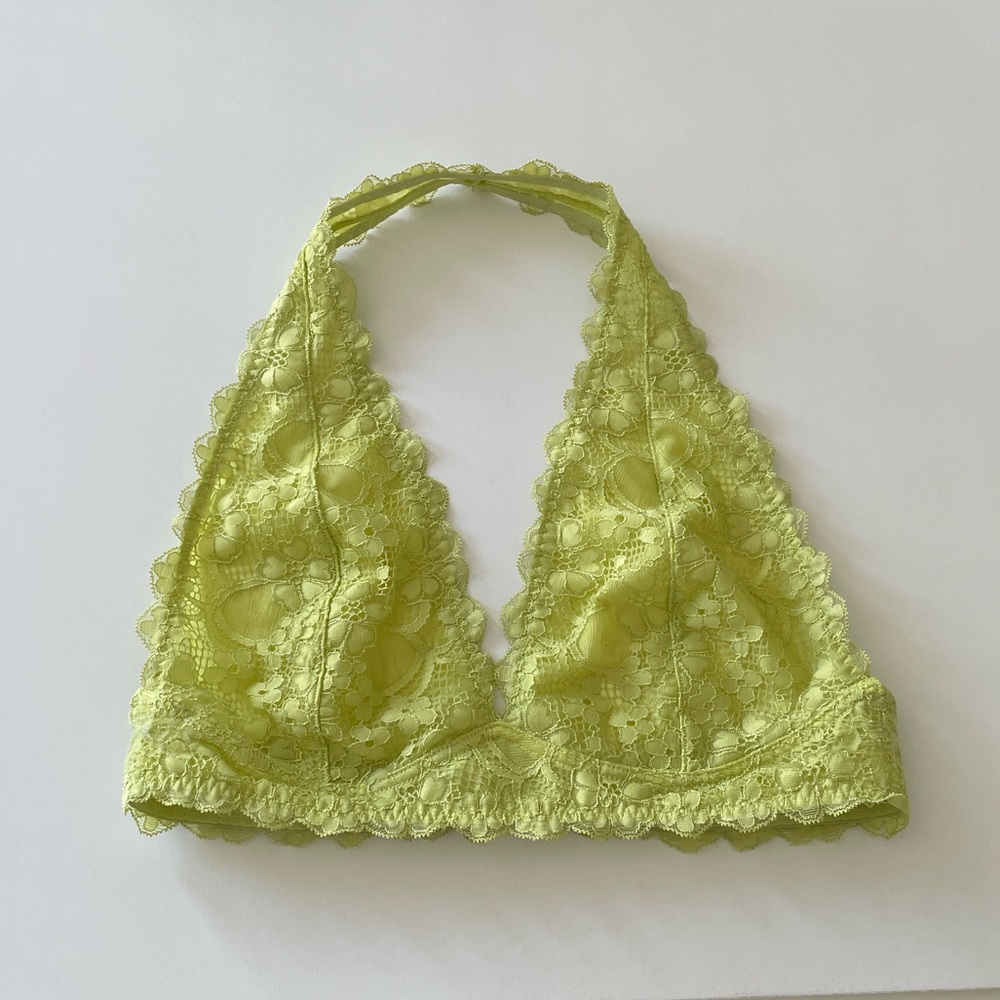 Free People Halter Bralette Galloon Lace Boho Beach Coastal
